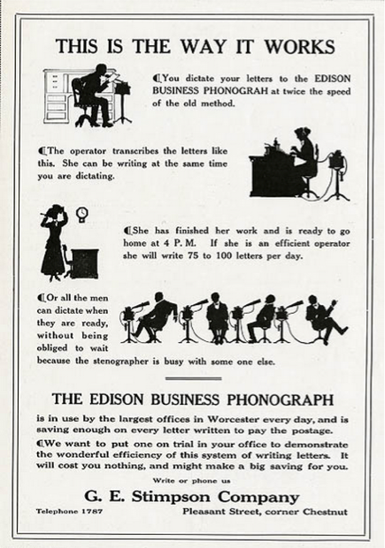 Edison Business Phonograph ad from 1911